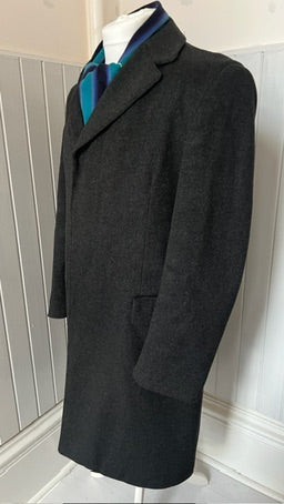 Genuine Crombie pre-loved overcoat in dark grey from Burtons the Tailors